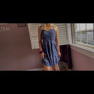 Floral blue dress